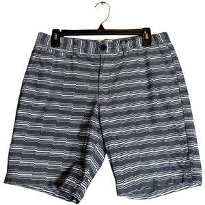 Original Penguin Striped Chino Shorts Men's 31 Gray Preppy Golf Outdoor 7.5"